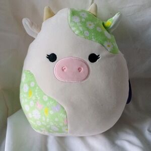Squishmallows Ada the Green Floral Cow 8" NWT Spring Springtime Easter
